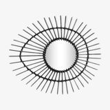 Free-form rattan mirror