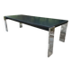 Table basse en métal chromé et marbre 1970