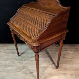 Louis XVI style cylinder desk in walnut