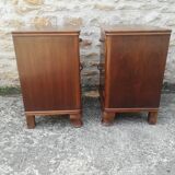 Pair of walnut bedside tables
