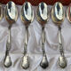 Set of 6 small silver metal teaspoons