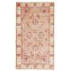 Vintage Turkish Oushak Handmade Wool Cotton Pink Area Rug 115x211