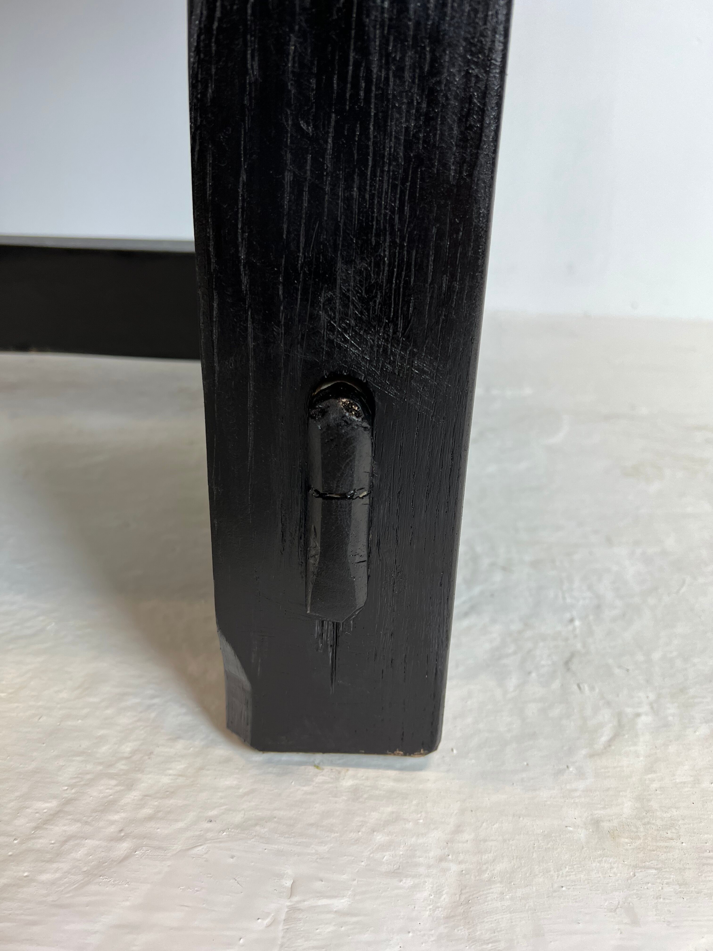 Brutalist elm table Wabi-sabi spirit and its 2 benches