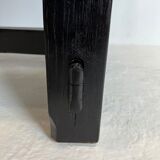 Brutalist elm table Wabi-sabi spirit and its 2 benches