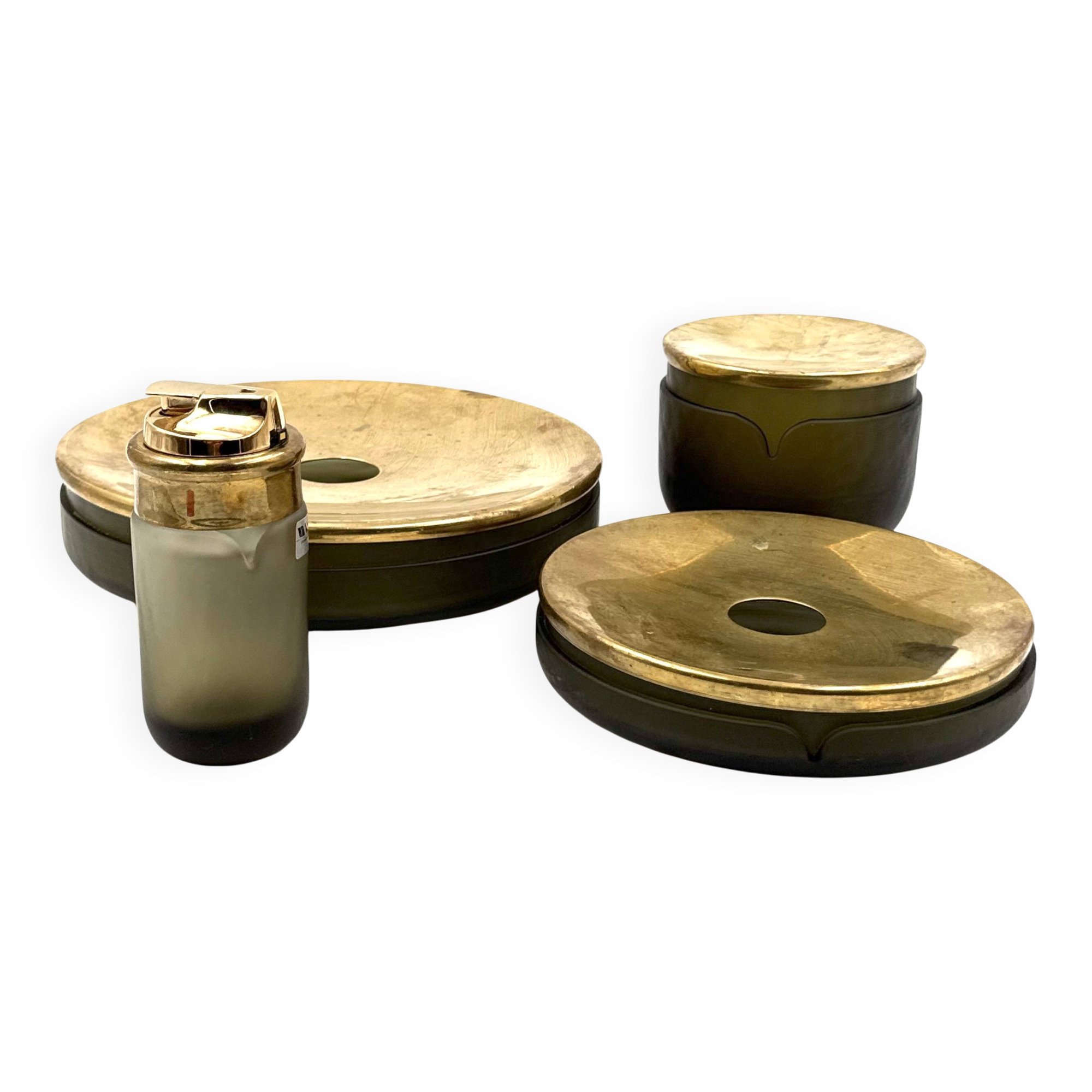 Yellow Murano glass smoking set, VeArt, Italy 1970