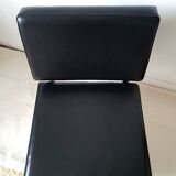 Chrome metal and imitation leather armchair from the 50s