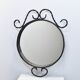 Artisanal vintage wrought iron mirror