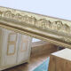 Large old fireplace Golden - contour mirror 89 cm X 121 cm