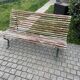 Banc de jardin parisien ancien en fer forgé et bois