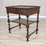 Oak Side Table in Dark Brown, 1930s