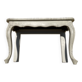 Louis XV style console table with beige patina and wax