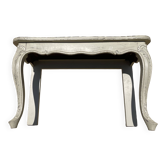 Louis XV style console table with beige patina and wax