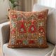 Silk Embroidered Brown Cushion Cover. Suzani Textile Pillowcase. Traditional Folk Accent Pillow