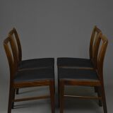 Ensemble de 4 chaises danoises en massif d'afomosia, années 60