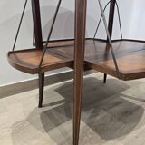 Folding tea table in marquetry wood - removable top