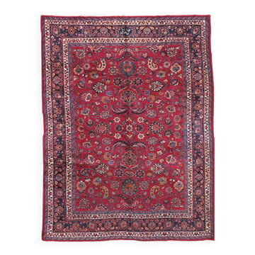 Handmade antique Persian Mashad rug 8.7' x 11' (265cm x 335cm) 1910s - 1B461