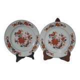 Set of 2 plates - Paris porcelain - Limoges - Yu Nam decoration