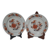 Set of 2 plates - Paris porcelain - Limoges - Yu Nam decoration