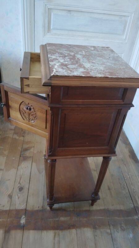 Antique wooden bedside table