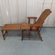 Armchair Sunbathing in wicker rattan wood lounger blue features