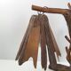 Vintage table lamp 1970s brutalist organic vegetal sculpted wood 70s