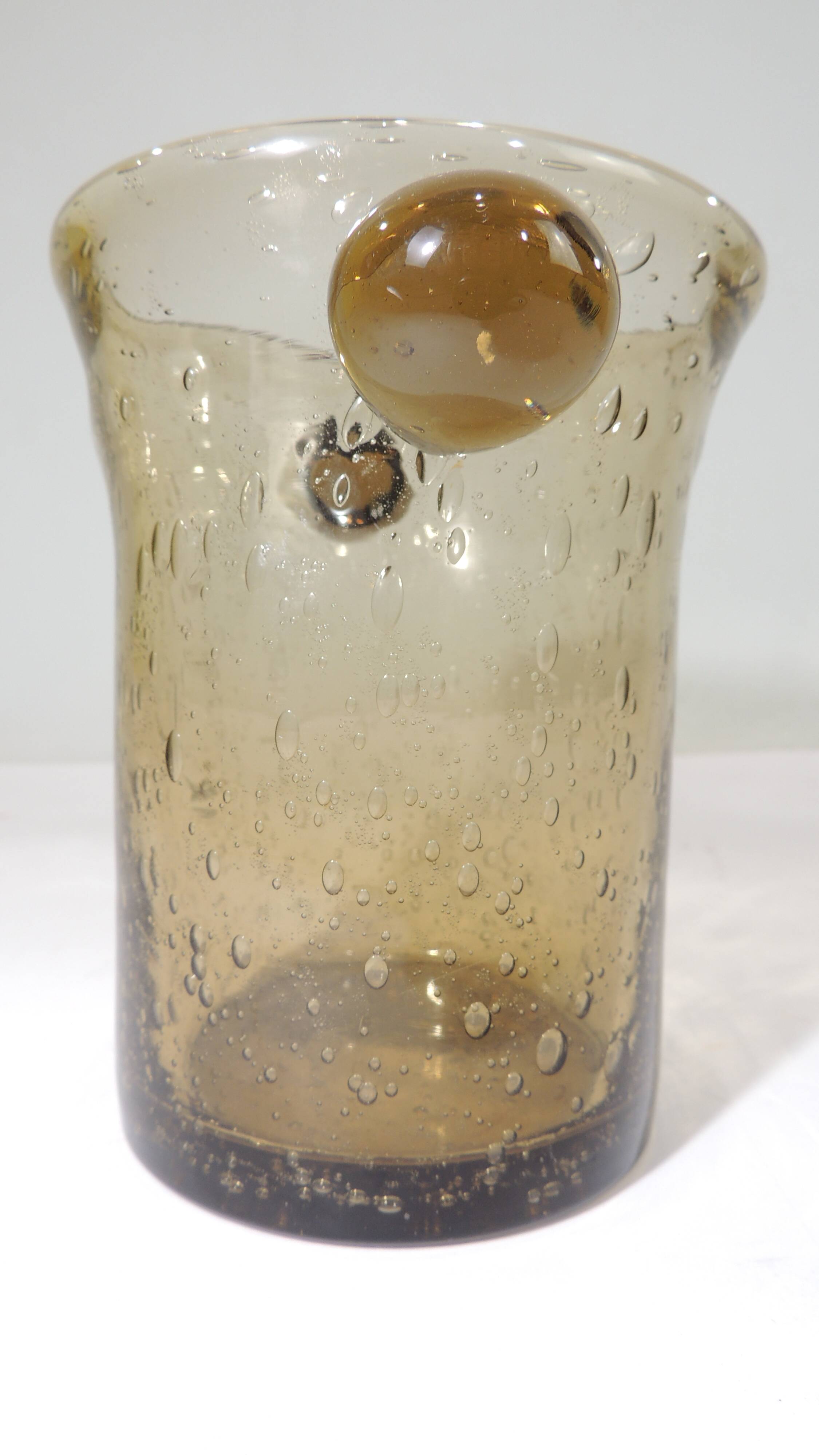 Smoked bubble glass ice bucket, Biot