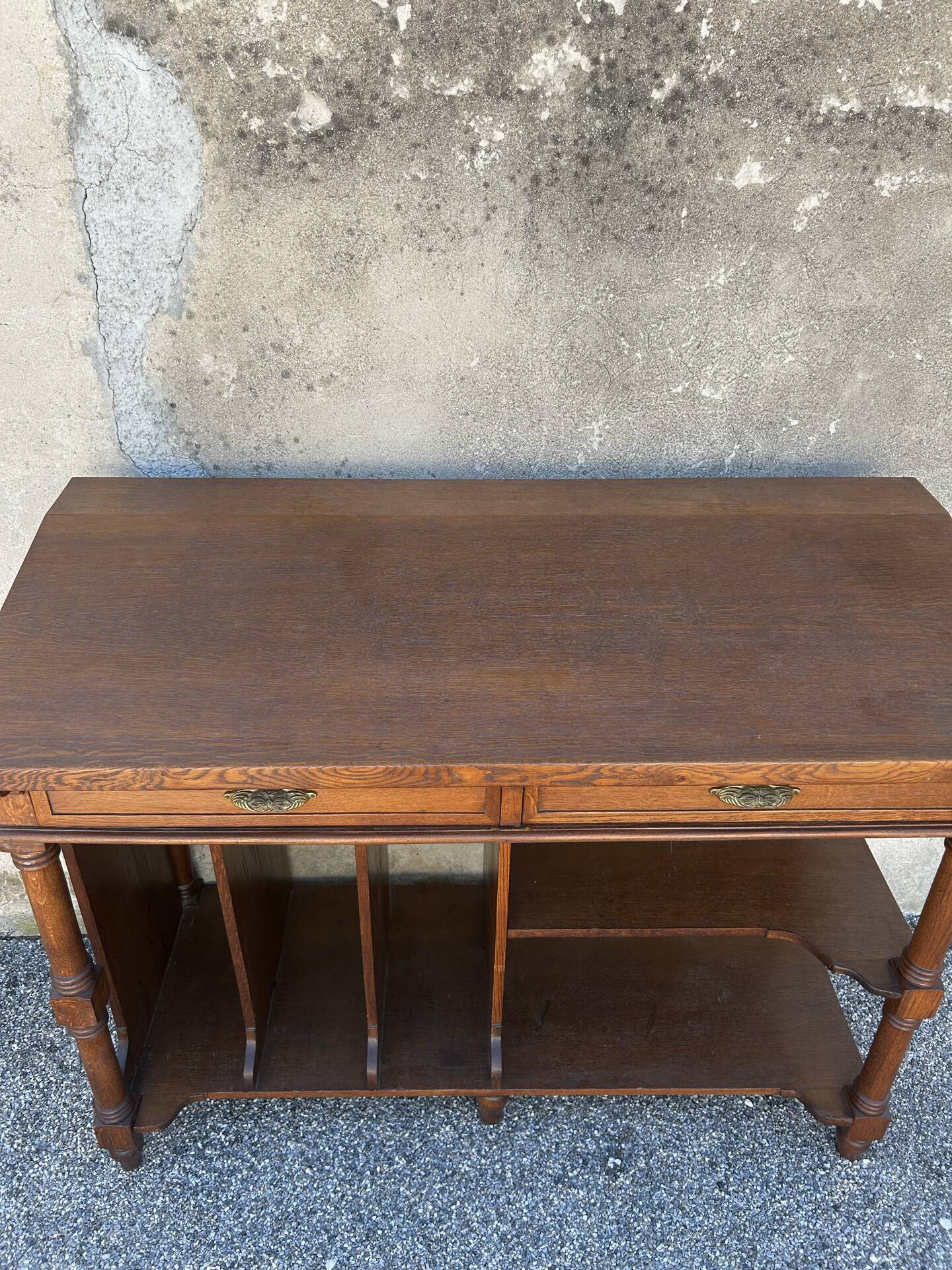 Ancien meuble de classement de banque en chêne – Mobilier de métier