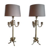 Paire de lampes ancienne bougeoir d'époque XIX ème Napoléon III