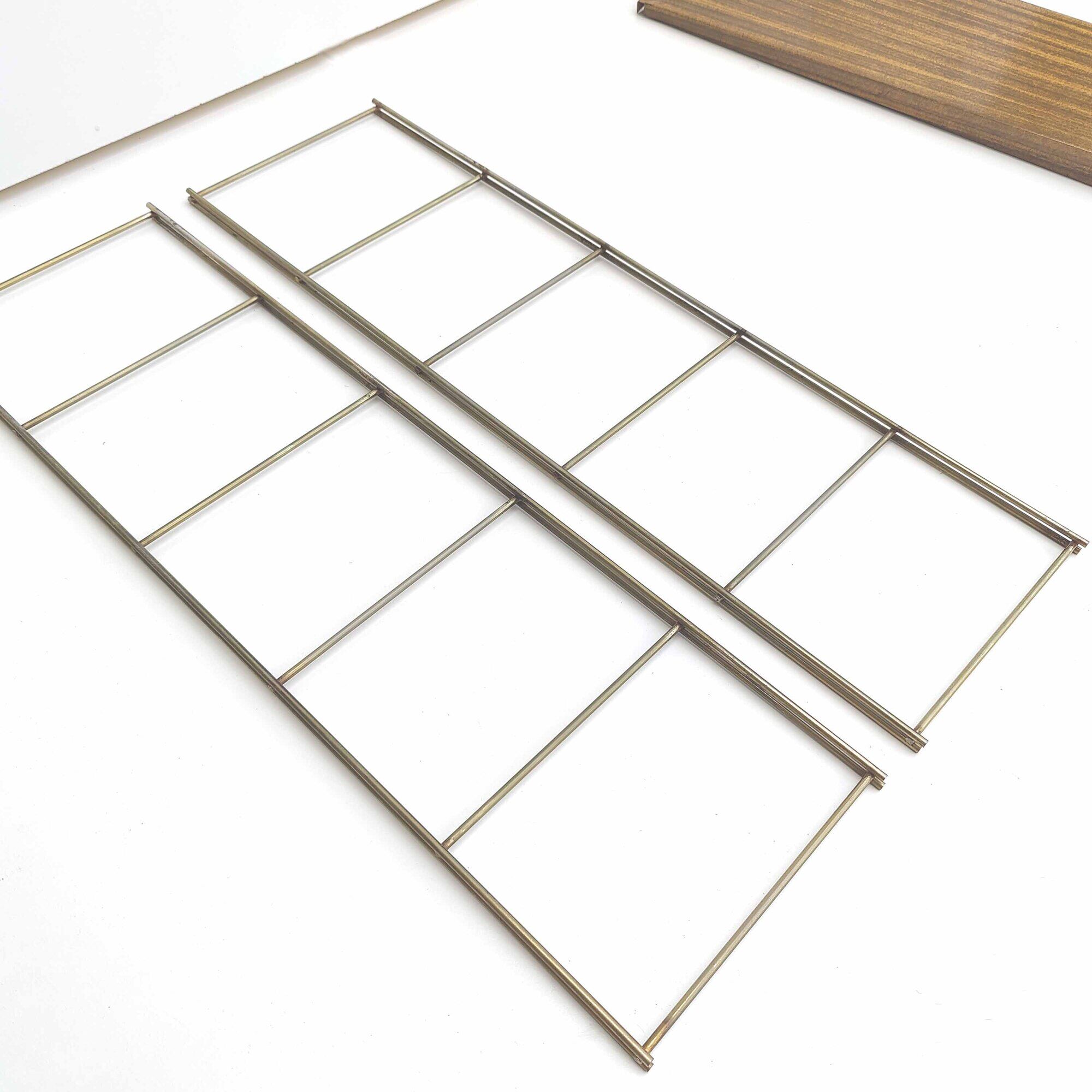 Vintage wall shelf gilded metal and wood style