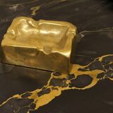 Brutalist bronze ashtray, Lauterbach, France, 1950s