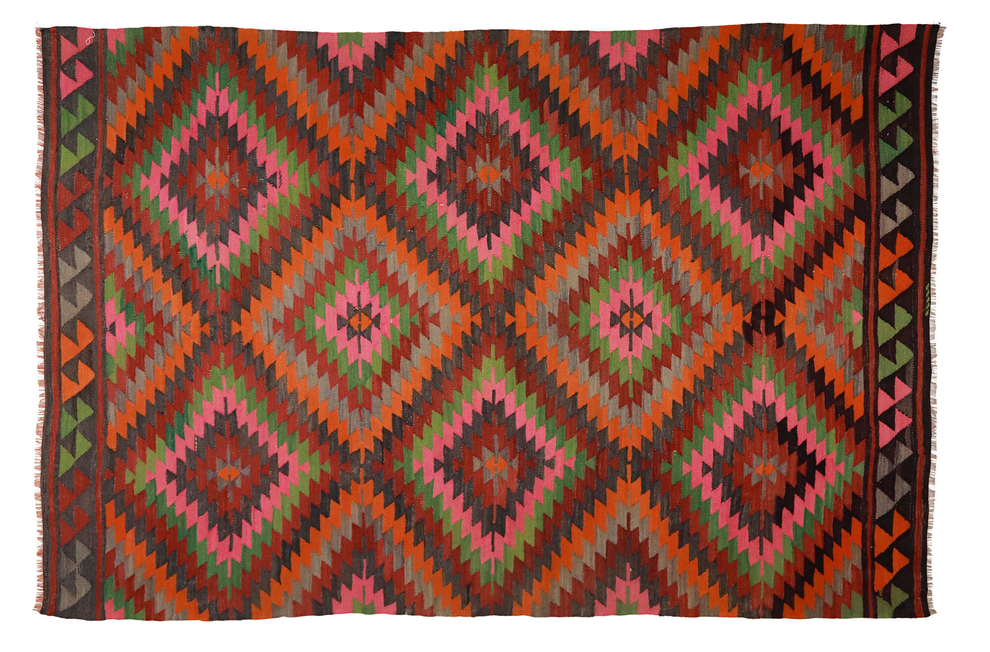 Anatolian handmade kilim rug 283 cm x 200 cm