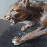 Sculpture lionne art déco
