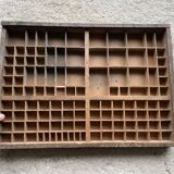Casier d'imprimerie en bois ancien
