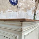 Bank counter furniture in patinated wood, circa 1900