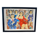 Watercolor drawing signed Chanco