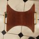 Vintage leather and brass magazine rack – Modernist design 1960s/70s