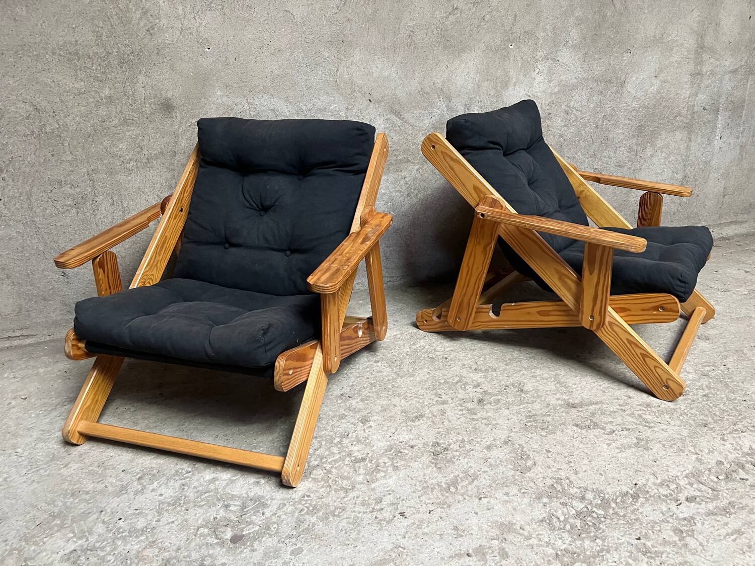 Pair of Scandinavian “Kon-tiki” armchairs by Gillis Lundgren for IKEA