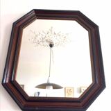 Hexagonal wooden mirror 1950