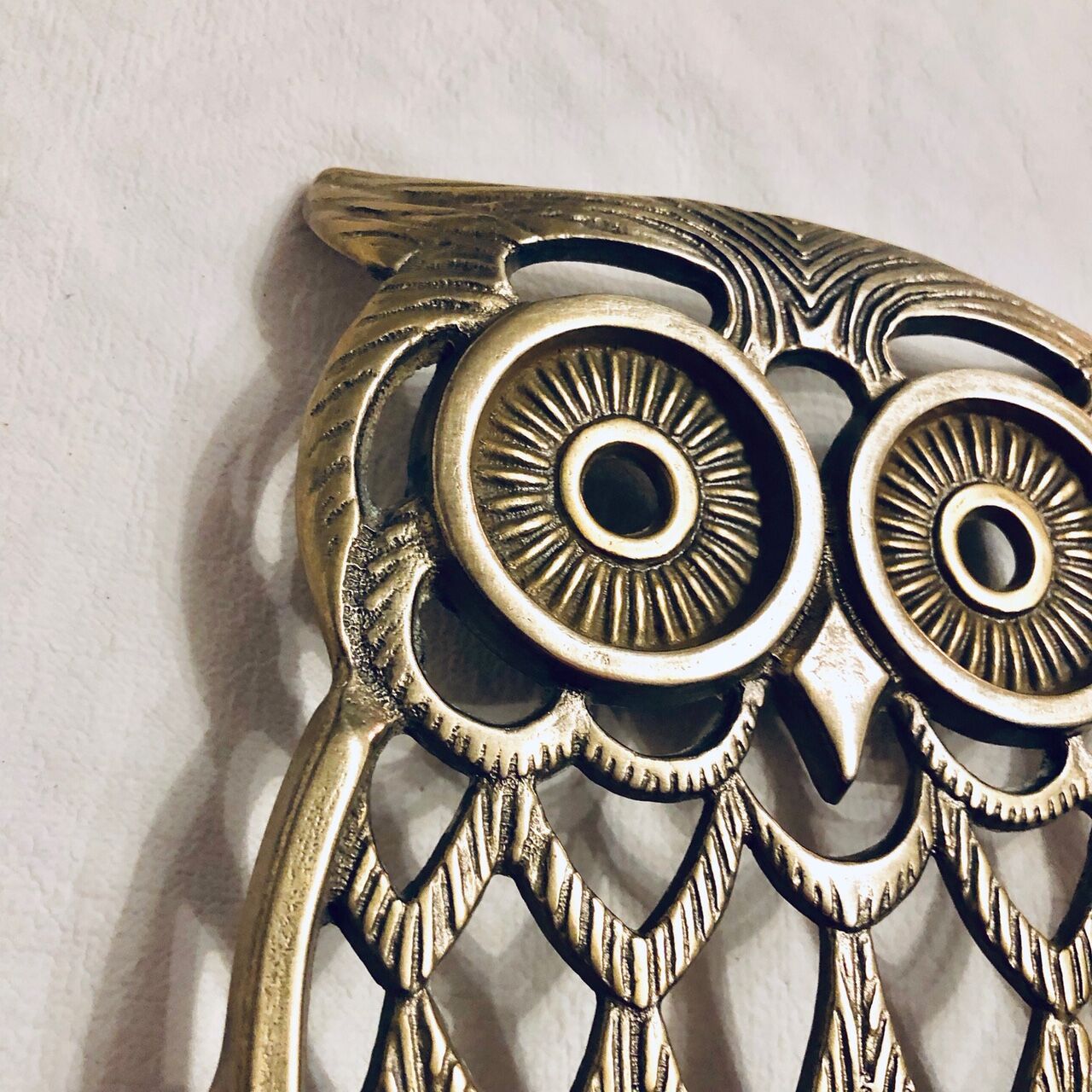 Under vintage brass dish owl