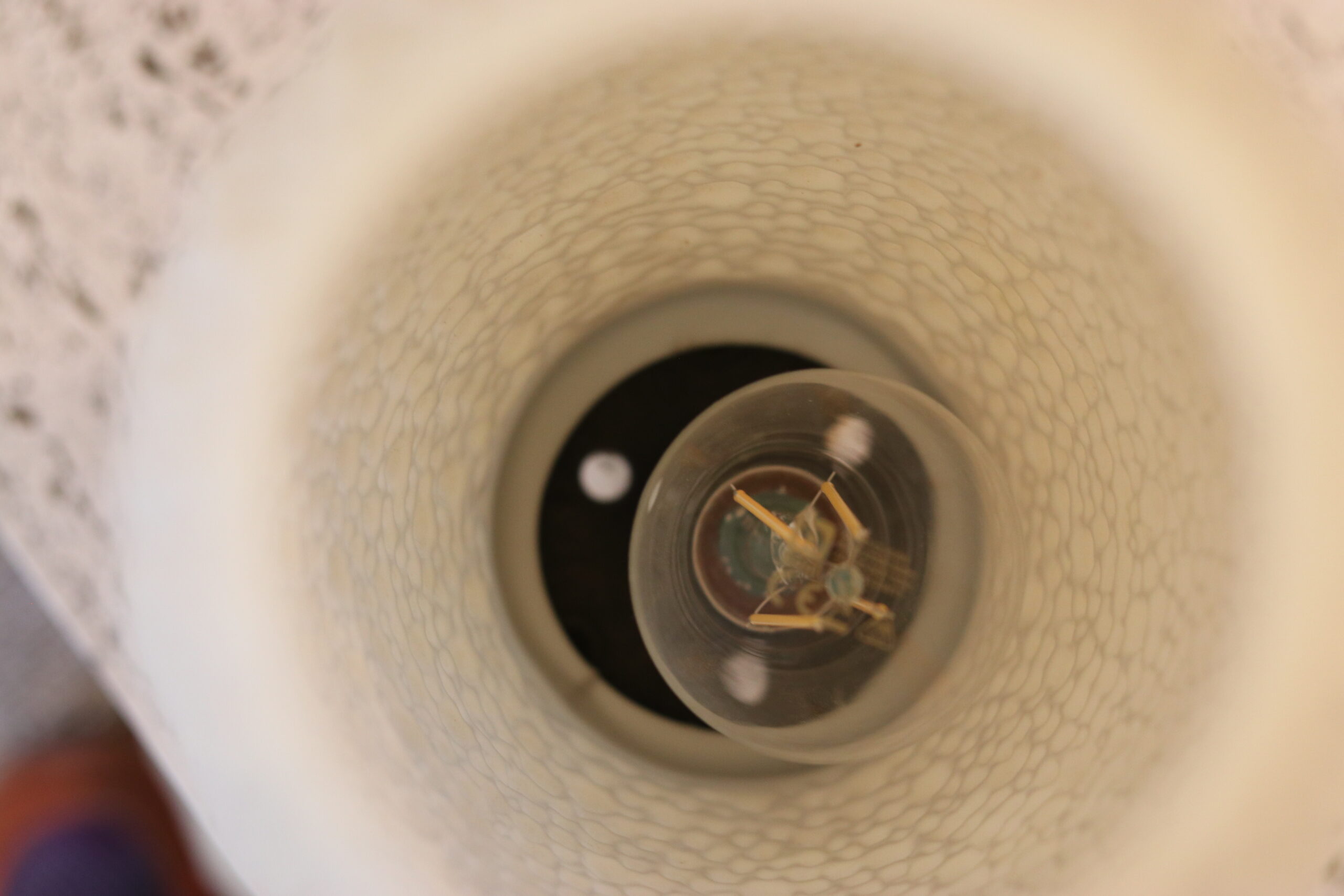 Mid-century textured plastic lamp, 1950s–60s.