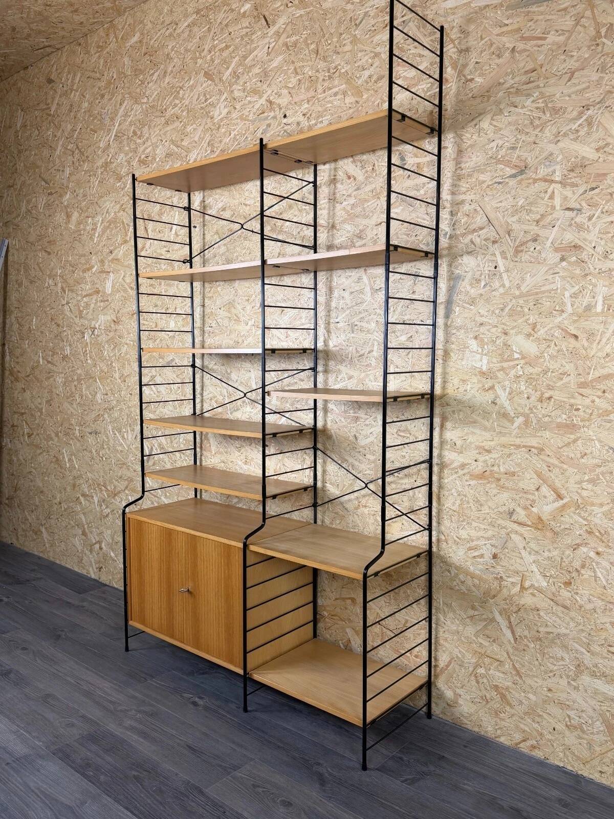 1960s 1970s Ash Shelving System Wall Unit from WHB Germany