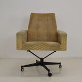 Fauteuil pivotant avec roulettes du milieu du siècle années 1970