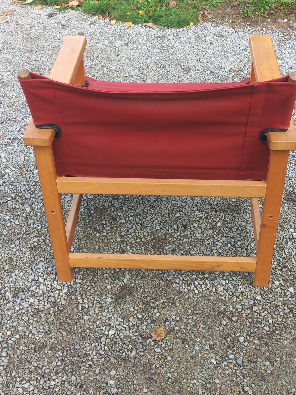 Safari armchair in beech and cotton canvas