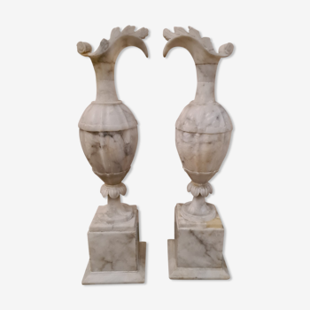 Pair of alabaster vases late XIXth