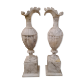 Pair of alabaster vases late XIXth