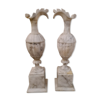 Pair of alabaster vases late XIXth