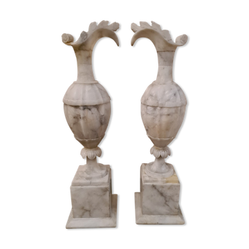 Pair of alabaster vases late XIXth