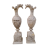 Paire de vases en albâtre fin XIXème