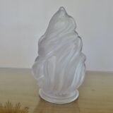 Ancienne tulipe "flamme" en pâte de verre dépoli, art déco, années 30 40