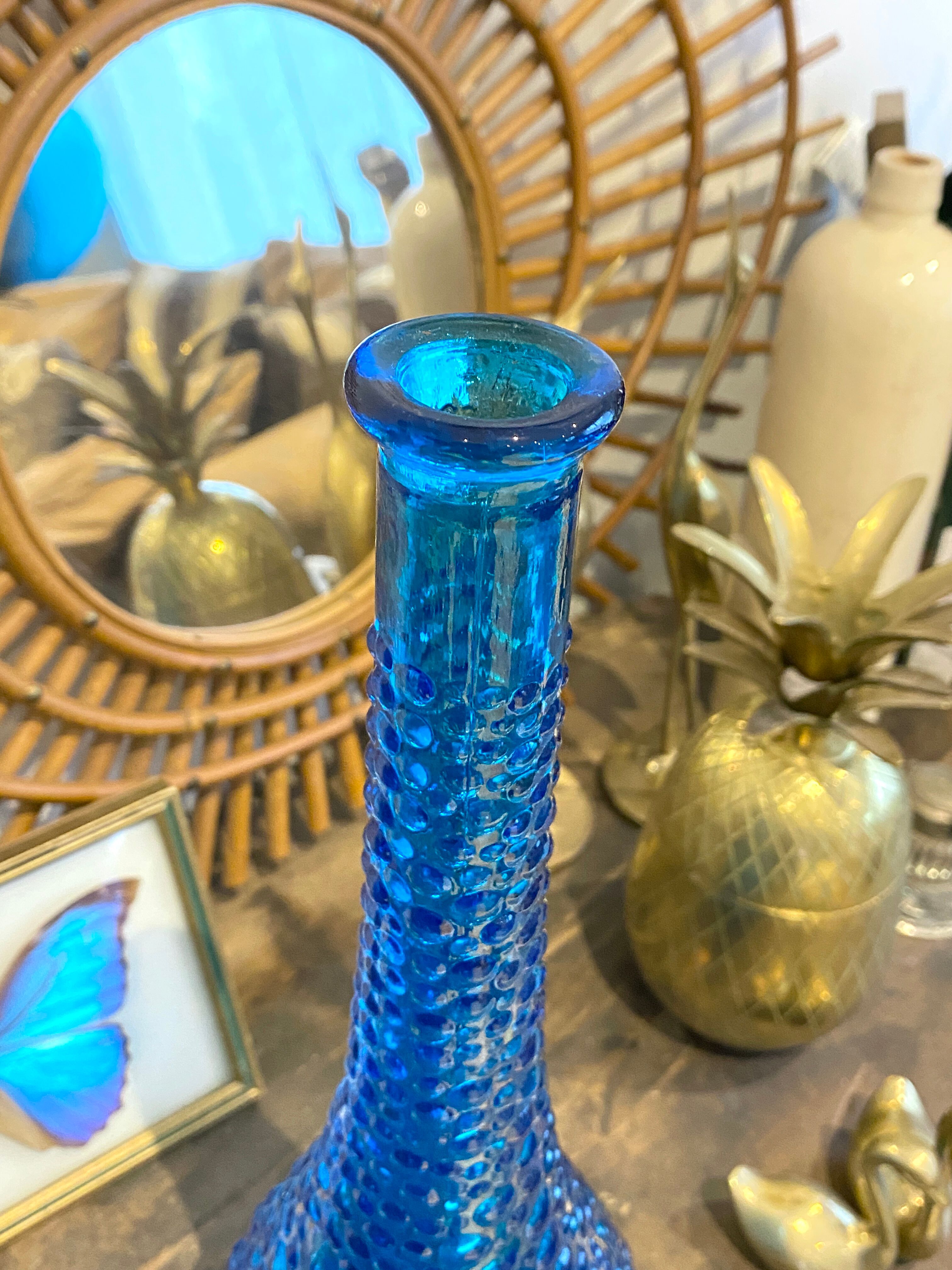 Turquoise blue Empoli decanter